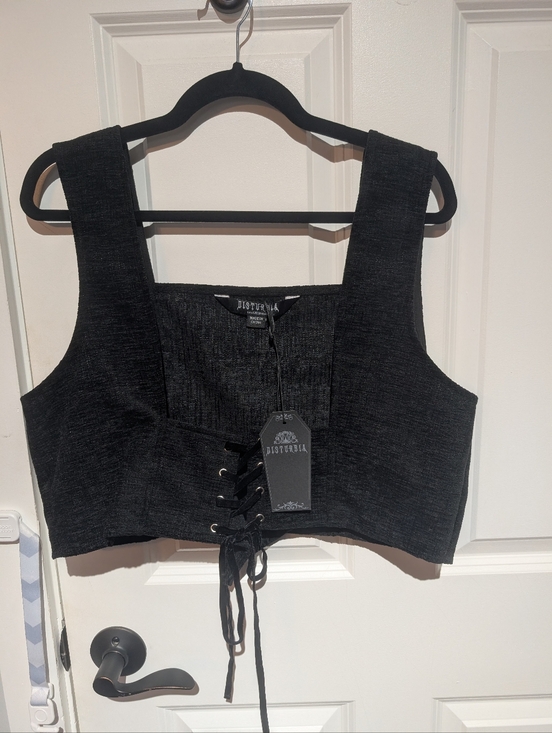 Disturbia Tops - disturbia florence lace up harness corset top sz 14